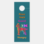 お邪魔しないでください / ノックしてください / 番犬任務 ティール ドアノブサイン (裏面)