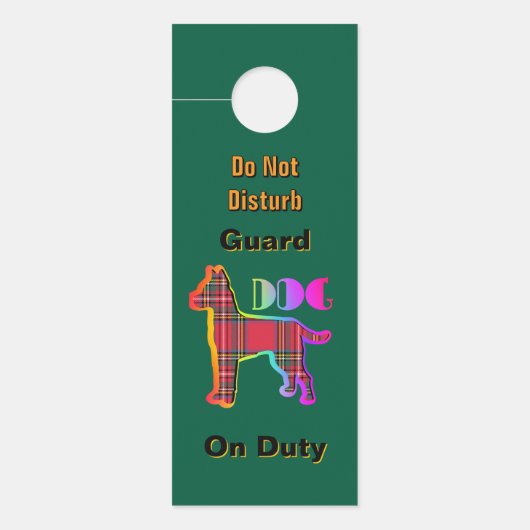 お邪魔しないでください / ノックしてください / 番犬任務 緑 ドアノブサイン (正面)
