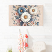お部屋をダイナミックに変えるエレガントなデイジーの花 横断幕 (インサイチュ)
