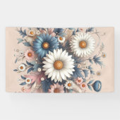お部屋をダイナミックに変えるエレガントなデイジーの花 横断幕 (横)