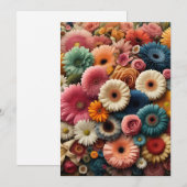 お部屋を彩る カラフルなガーベラダイシーの花束 招待状 (正面/裏面)