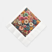 お部屋を彩る カラフルなガーベラデイジーの花束  縁ありランチョンナプキン (角)