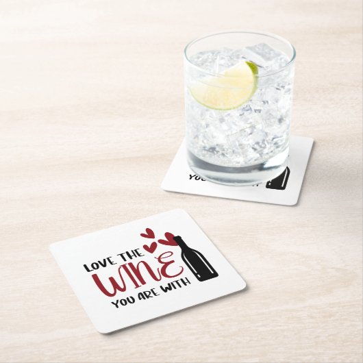 お酒が好おもしろいき スクエアペーパーコースター (インサイチュ)