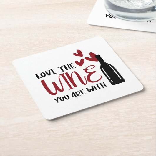 お酒が好おもしろいき スクエアペーパーコースター (アングル)