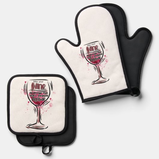 お酒が娘の酒より強くなってよろしい 鍋つかみ&鍋敷きセット (正面/裏面)