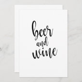 お酒とワインのブラック&ホワイトの手頃な看板 招待状 (正面/裏面)