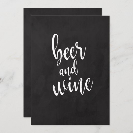 お酒とワインの手頃なブラックボード結婚式看板 招待状 (正面/裏面)