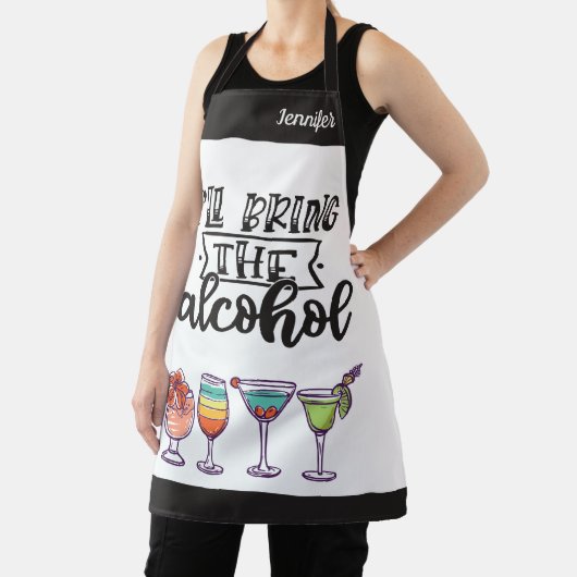 お酒のカクテルを持ってきまユーモアのあるす エプロン (インサイチュ)