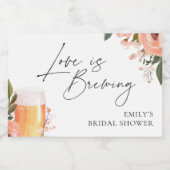 お酒の愛が育まれている ブライダルシャワー スパークリングワインラベル (シングルラベル)