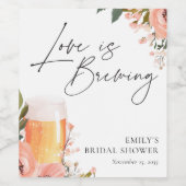 お酒の愛が育まれている ブライダルシャワー ワインラベル (シングルラベル)