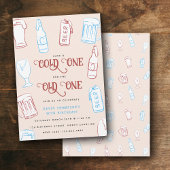 お酒の手描きファンシーなビール誕生日 招待状