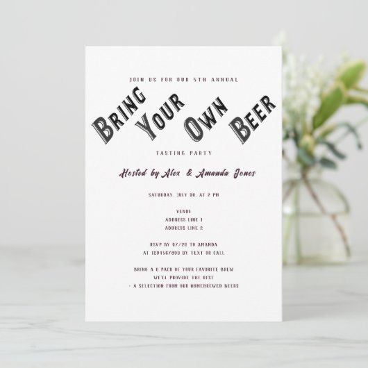 お酒の飲み比べパーティー・自分で持ち込みのビール鑑賞会 招待状 (スタンド正面)