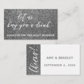 お酒を買飲みよう、シルバーグリッターバウチャー 割引カード (正面/裏面)