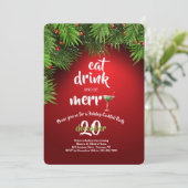 お酒を食べ飲んで楽しいクリスマスパーティー 招待状 (スタンド正面)