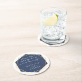 お酒を飲まないで |水色（青） ラウンドペーパーコースター (インサイチュ)