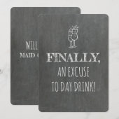 お酒を飲みながら過ごす楽しいブライズメイド 招待状 (正面/裏面)