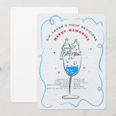 お酒を飲み、笑い、決断を注ぐ クリスマスパーティ 招待状 (正面/裏面)