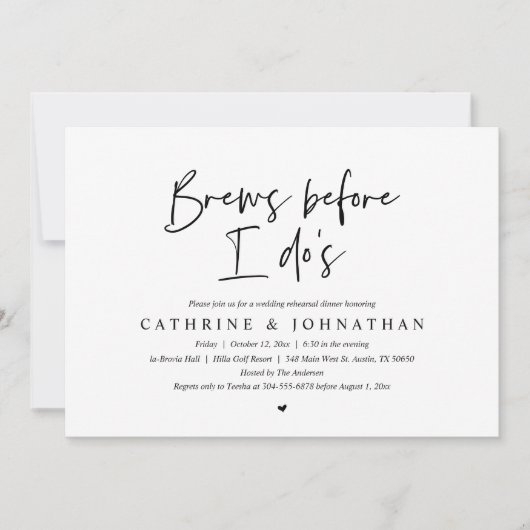 お酒を飲む前に、のリハーサル・ディ結婚ナーを作る 招待状 (正面)