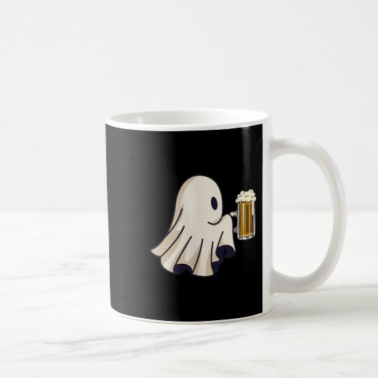 お酒を飲む小さなオバケの面白いハロウィンコスチューム コーヒーマグカップ (右)