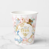 『お酒を飲め、不思議の国をテーマにした女の子の誕生日』 紙コップ (正面)