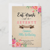 お酒を飲んで楽しく過ごして 大人の誕生日カード 招待状 (正面)