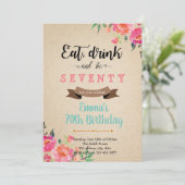 お酒を飲んで楽しく過ごして 大人の誕生日カード 招待状 (スタンド正面)