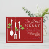 お酒を飲食べんでメリー·クリスマス·ホリデー·パーティー 招待状 (スタンド正面)