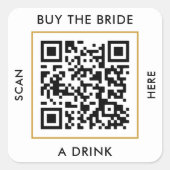 お酒買の飲み物のQRコーカスタムドバチェロレッテ スクエアシール (正面)
