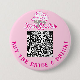 お酒買を飲むQRコードピンクバチェロレッテ 缶バッジ