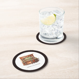 お酒 大人 誕生日 どんな年齢でも オーダーメイド ラウンドペーパーコースター