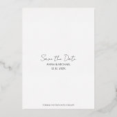 お酒、食事、ダサいダンス 楽しい Save The Date 箔招待状 (裏面)