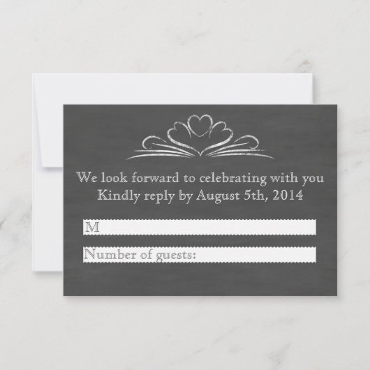 お酒、食事、ダンスの下手さが書かれた黒板の出欠確認、 招待状 (正面)