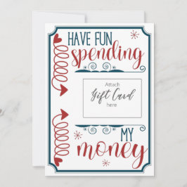 お金おもしろいのギフトカードホルダーを使っておもしろいを持っている