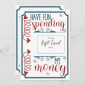 お金おもしろいのギフトカードホルダーを使っておもしろいを持っている (正面/裏面)