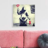 お金か愛のグラフィティ キャンバスプリント (インサイチュ (リビング))