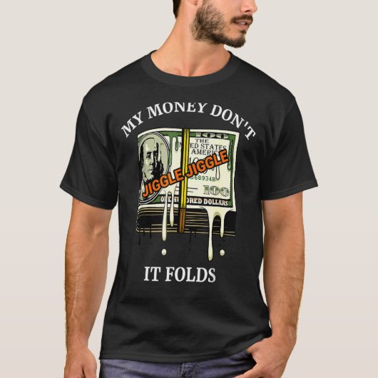 お金が折り曲がらないように Tシャツ (正面)
