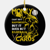 お金が買足りないスポーツ野球カードコール セラミックオーナメント (裏面)
