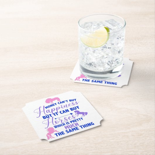 お金が馬買に紫のピンク ペーパーコースター (インサイチュ)