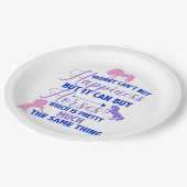 お金が馬買に紫のピンク ペーパープレート (アングル)