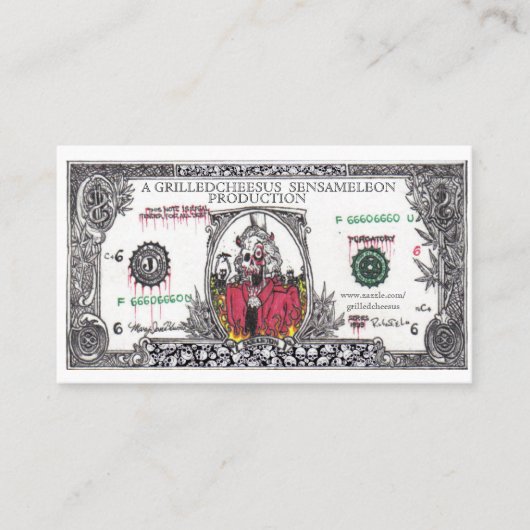 お金すべての悪の根 名刺 (正面)