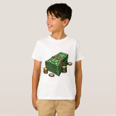 お金とコインの山 Tシャツ (正面フル)