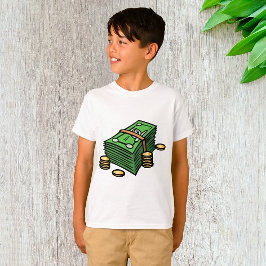 お金とコインの山 Tシャツ