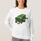 お金とコインの山 Tシャツ (正面)
