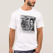 お金には親指が立つ、メンズホワイトTシャツ Tシャツ (正面)