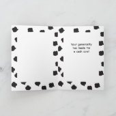 お金のありがとう、面白い金持ちの牛 サンキューカード (内部)