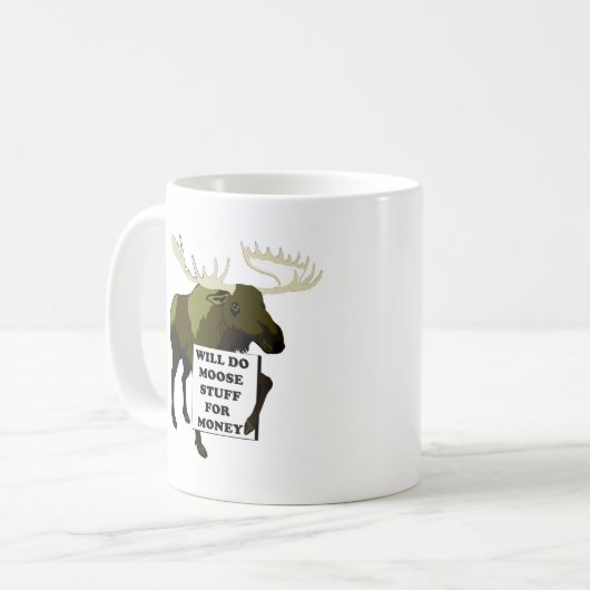 お金のためのアメリカヘラジカの物をします コーヒーマグカップ (正面左)