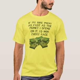 お金のように速いバイク 笑えるレーシングTシャツ Tシャツ