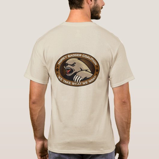 お金のアナグマの連合の背部ワイシャツ Tシャツ (裏面)