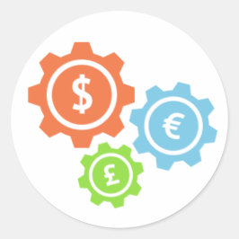 お金のクラシック丸ステッカー ラウンドシール