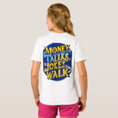 お金のトークTシャツを歩くはっきりしたジョークユーモアのある- & D Tシャツ (裏面フル)
